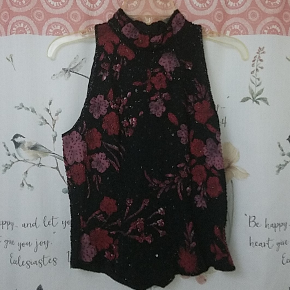 FINAL PRICE - J Kara medium beaded sleeveless top